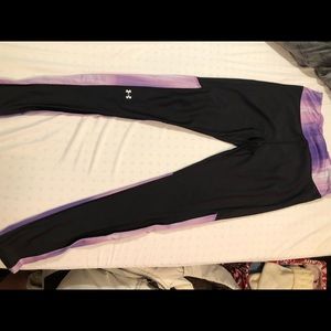 Purple and black under armour leggings